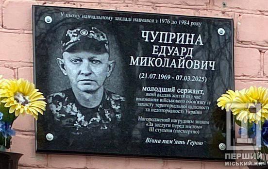 До останнього був вірним присязі: криворіжця Едуарда Чуприну вшанували на відкритті іменної меморіальної дошки