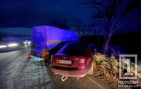 Дві автотрощі в одному місці: у Кривому Розі зіштовхнулися бус із Skoda, потім «приєдналися» ще два легковики