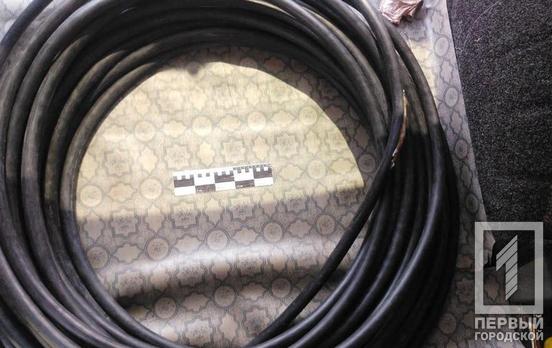 Полицейские Кривого Рога задержали мужчину, похитившего 55 метров медного кабеля