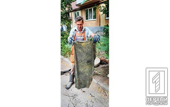 «Набор Золушки»: коммунальщики в Кривом Роге достали из канализации нужные в хозяйстве предметы