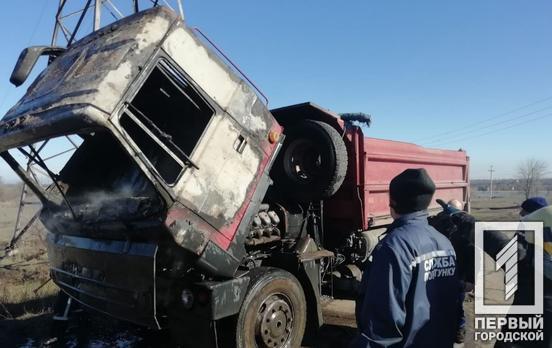 Недалеко от Кривого Рога загорелся грузовой автомобиль
