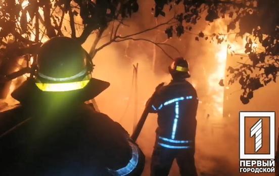 130 метров в огне: в Кривом Роге пожар уничтожил заброшенное частное домовладение
