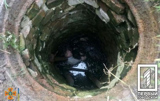 У Кривому Розі рятувальники допомогли вибратися з вигрібної ями чоловікові з цуценям