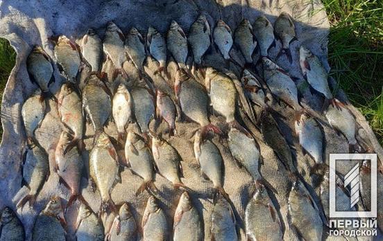 Под Кривым Рогом водный патруль задержал двоих браконьеров, которые ловили рыбу сетью во время нереста