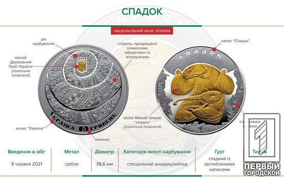 «Наследие»: Нацбанк Украины выпустил сувенирную серебряную монету с позолотой