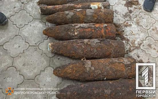 У приватному секторі Кривого Рогу містянин знайшов артилерійський снаряд, рятувальники виявили ще більше десятка