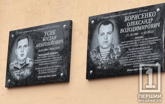 В память об их борьбе за Украину: в Кривом Роге появились мемориальные доски Богдану Усику и Александру Борисенко