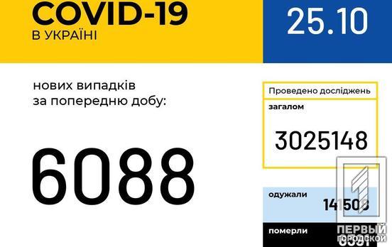 За сутки в Украине зафиксировали 6 088 случаев заражения COVID-19