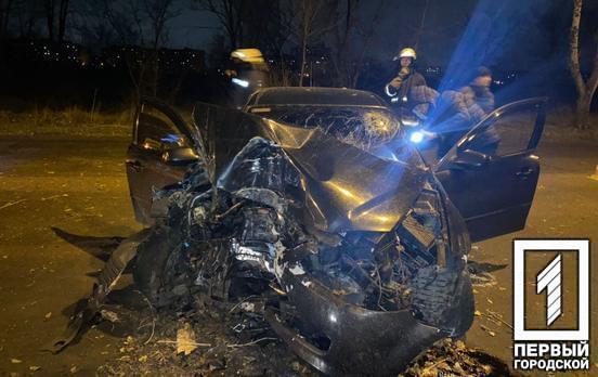В Кривом Роге Mazda врезалась в дерево, пассажир погиб на месте