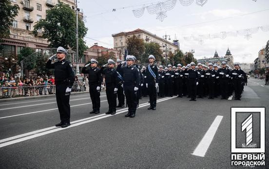В национальном параде к 30-й годовщине Независимости Украины приняли участие пятеро патрульных полицейских из Кривого Рога
