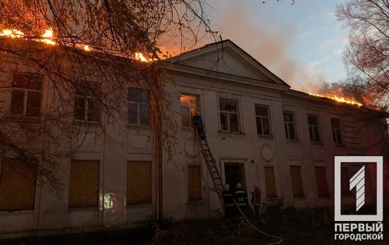 В Кривом Роге спасатели второй раз тушили пожар в здании бывшей школы