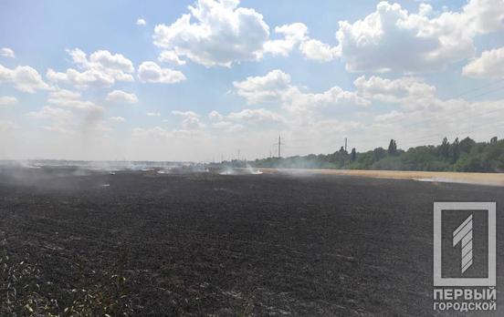 Оккупанты обстреляли приграничные территории Криворожского района, вспыхнул пожар