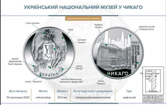 Нацбанк презентовал памятную медаль в честь Украинского национального музея в Чикаго