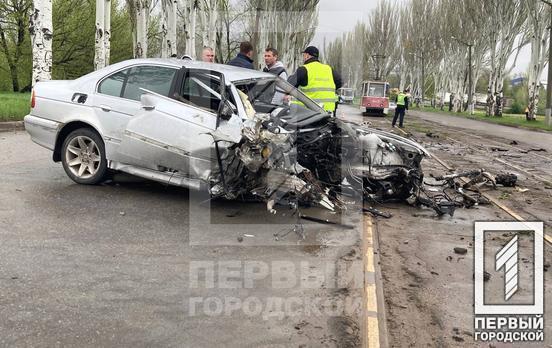 От удара в два дерева вылетел двигатель: в Кривом Роге разорвало BMW, где погиб пассажир