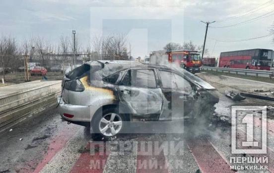 Наехал на полицейского и врезался в бетонный блок: на трассе Днепр – Кривой Рог произошло жесткое ДТП с Lexus RX 300