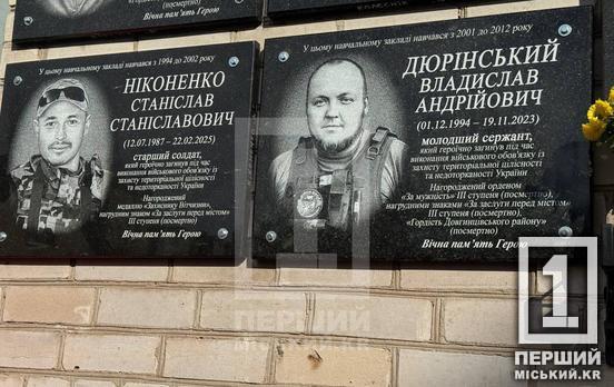 Жгучая боль и горькая печаль войны: в Кривом Роге открыли мемориальные доски Станиславу Никоненко и Владиславу Дюринскому