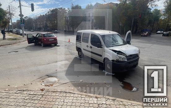 У Кривому Розі на проспекті Університетському сталася ДТП: зіткнулися Fiat та Skoda