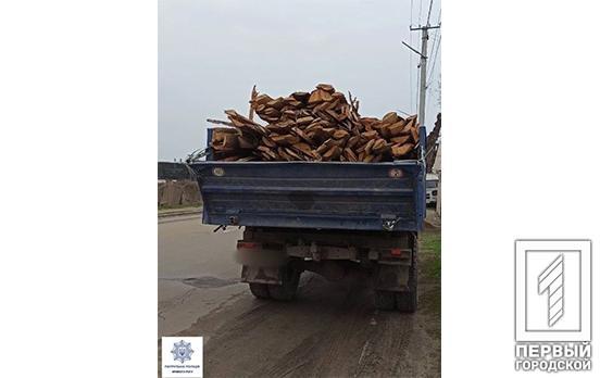 В Кривом Роге патрульные уличили горожанина в незаконной перевозке срубленных деревьев