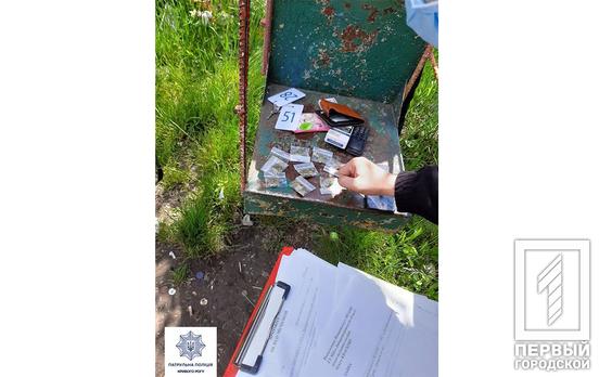 В Кривом Роге полицейские изъяли у парня девять слип-пакетов с наркотиками