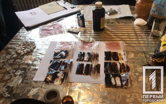 Наркотики на полмиллиона: в Кривом Роге во время обысков у преступного трио изъяли запрещённые вещества и оружие